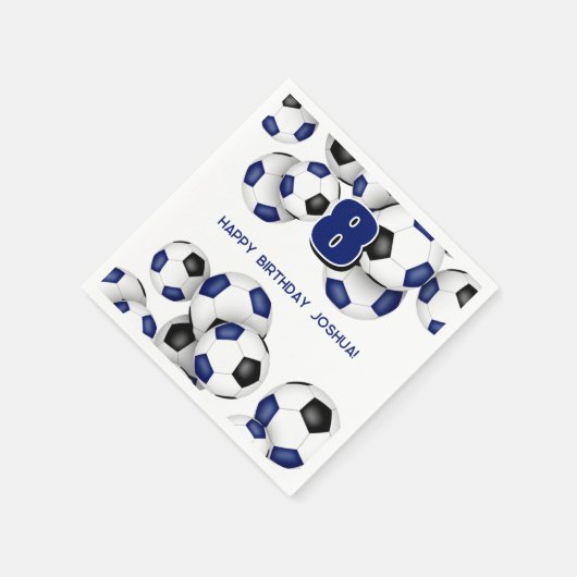 Blue Black voetballen verjaardagsfeestje voor kind Servet (Hoek)