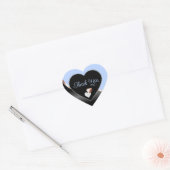 Blue Black Wavy Roos Gold met Harten Dank U Hart Sticker (Envelop)