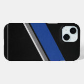 Blue Black & White Abstract Pattern Phone Case  (Achterkant (horizontaal))