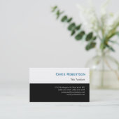 Blue Black White Charming Script-Visitekaartje Visitekaartje (Staand voorkant)