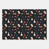 Blue Black White Doctor Nurse Equipment Gift Inpakpapier Vel (Voorkant 2)
