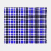 Blue Black White Flannel Tartan Pattern Design  Fleece Deken (Voorkant (Horizontaal))