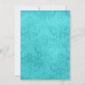 Blue Black White Floral Damask Vrijgezellenfeest Kaart (Achterkant)