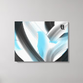Blue Black White Gray Abstract Canvas Afdruk (Voorkant)