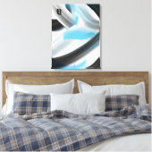 Blue Black White Gray Abstract Canvas Afdruk (Insitu (Slaapkamer))
