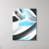 Blue Black White Gray Abstract Canvas Afdruk (Voorkant)