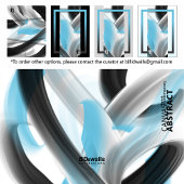 Blue Black White Gray Abstract Canvas Afdruk