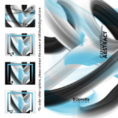 Blue Black White Gray Abstract Canvas Afdruk