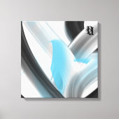 Blue Black White Gray Abstract Canvas Afdruk (Voorkant)