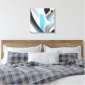 Blue Black White Gray Abstract Canvas Afdruk (Insitu (Slaapkamer))