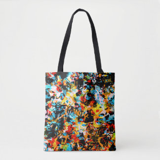 Blue, black, white, orange color. Bright seamless  Tote Bag