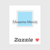 Blue Black White Plain Elegant Own Name Sticker (Vel)