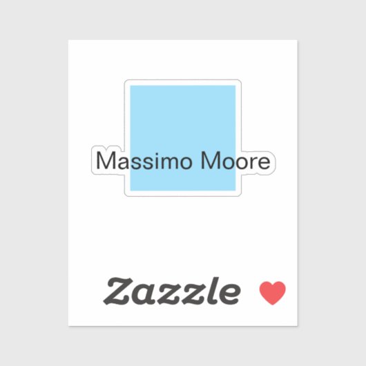 Blue Black White Plain Elegant Own Name Sticker (Vel)