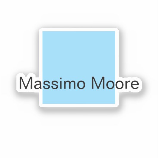 Blue Black White Plain Elegant Own Name Sticker (Voorkant)