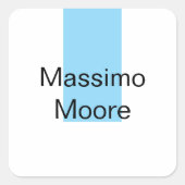 Blue Black White Plain Elegant Own Name Vierkante Sticker (Voorkant)