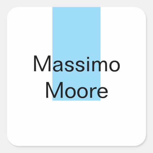 Blue Black White Plain Elegant Own Name Vierkante Sticker (Voorkant)