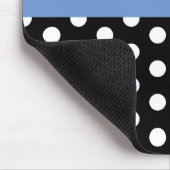 Blue Black White Polka Dot Monogram Muismat (Hoek)