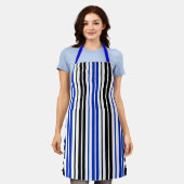 Blue Black White Stripes Pattern Design  Schort (Gedragen)