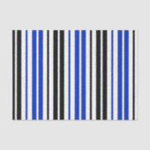 Blue Black White Stripes Pattern Design  Tissuepapier (Voorkant)