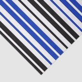 Blue Black White Stripes Pattern Design  Tissuepapier (Detail)