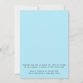 Blue Black Zebra Print Photo Sip N Zie Baby shower Kaart (Achterkant)