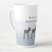 Blue Black Zebras Be Your Own Kind of Beautiful Latte Mok (Linkerhoek)