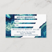 Blue Blauwgroen Agate Geode Stone Roos Gold Appoin Afsprakenkaartje (Achterkant)