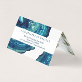 Blue Blauwgroen Agate Geode Stone Roos Gold Fotogr Visitekaartje (Achterkant)