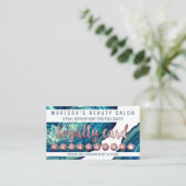 Blue Blauwgroen Agate Geode Stone Roos Gold Loyalt Klantenkaartje (Staand voorkant)