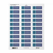 Blue Blauwgroen Aqua Diamond Tiles Adres label (Full Sheet)