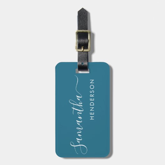 Blue Blauwgroen Bagagelabels Wedding Table Plan /  (Voorkant verticaal)
