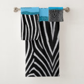 Blue Blauwgroen Black Turquoise Girly Modern Glam Bad Handdoek (Insitu)