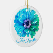 Blue Blauwgroen Daisy | retro blue floral Keramisch Ornament (Rechts)