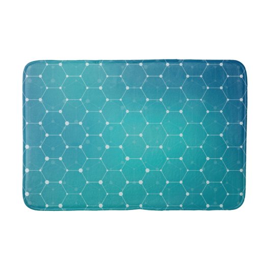 Blue Blauwgroen DNA Patroon Badmat (Voorkant)