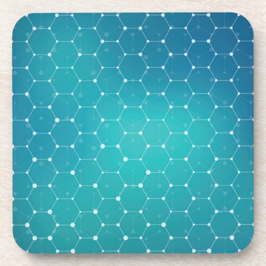 Blue Blauwgroen DNA Patroon Bier Onderzetter (Voorkant)