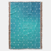 Blue Blauwgroen DNA Patroon Deken (Voorkant Verticaal)