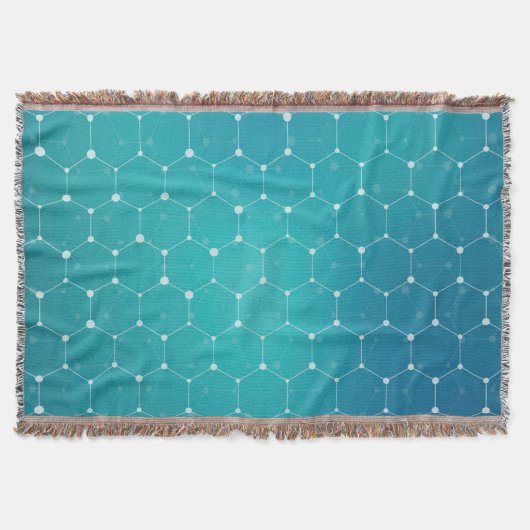 Blue Blauwgroen DNA Patroon Deken (Voorkant)