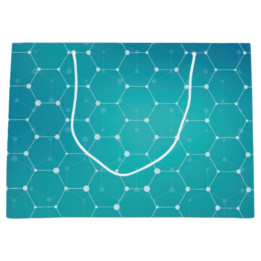 Blue Blauwgroen DNA Patroon Groot Cadeauzakje (Voorkant)