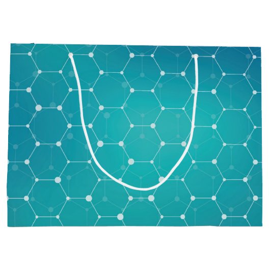 Blue Blauwgroen DNA Patroon Groot Cadeauzakje (Achterkant)