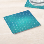 Blue Blauwgroen DNA Patroon Kartonnen Onderzetters (Schuin)