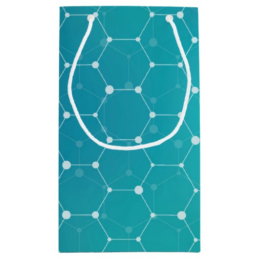 Blue Blauwgroen DNA Patroon Klein Cadeauzakje (Achterkant)