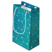 Blue Blauwgroen DNA Patroon Klein Cadeauzakje (Achterkant Gekanteld)