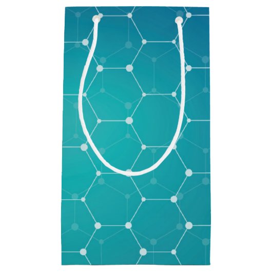 Blue Blauwgroen DNA Patroon Klein Cadeauzakje (Voorkant)