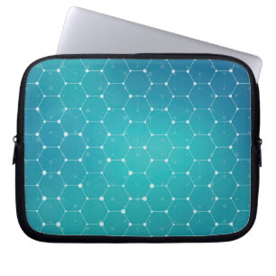 Blue Blauwgroen DNA Patroon Laptop Sleeve