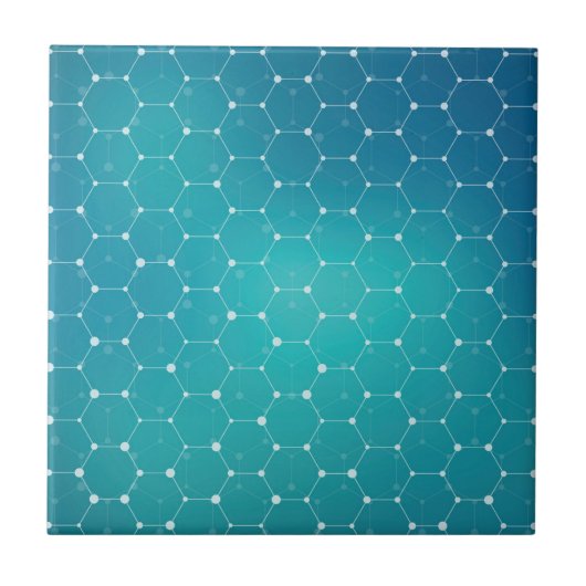 Blue Blauwgroen DNA Patroon Tegeltje (Voorkant)