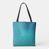 Blue Blauwgroen DNA Patroon Tote Bag (Achterkant)