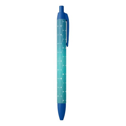 Blue Blauwgroen DNA Patroon Zwarte Inkt Pen (Achterkant (Verticaal))