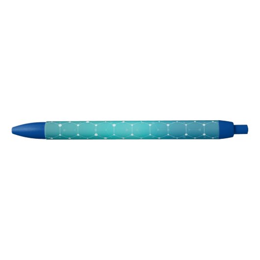 Blue Blauwgroen DNA Patroon Zwarte Inkt Pen (Voorkant)