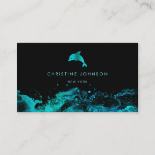 Blue blauwgroen Dolphin logo Design Visitekaartje