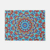 Blue Blauwgroen Leaf Floral Mandala Boho Deurmat (Voorkant)